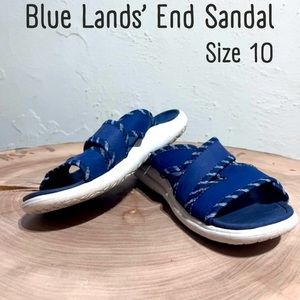 Lands' End Adjustable Cross-Band Slide Sandals - Pool Slide